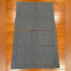 Matouk Set of 2 Gray Quilted Egyptian Cotton Pillow Cases Shams